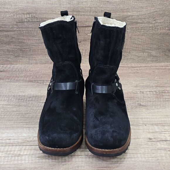 UGG Endell Women's Size 9 Black Harness Biker Suede Boots (5604) - Picture 2 of 9